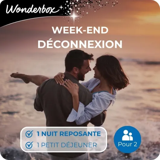 Week-End Déconnexion - Coffret Cadeau - Idée Cadeau Séjours - 1 nuit avec ou sans petit déjeuner - Plus de 500 séjours - Hôtel de charme, château, maison d'hôtes, cabane, yourte, tipi