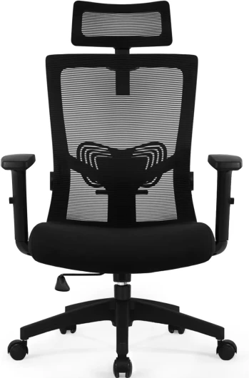 Daccormax Chaise Bureau Ergonomique, Fauteuil de Bureau Confortable à roulettes, Siège Inclinable Pivotant, Accoudoirs Réglables, Appui-Tête Ajustable 11cm, Support Lombaire Réglable, Noir Noir Model Ⅰ