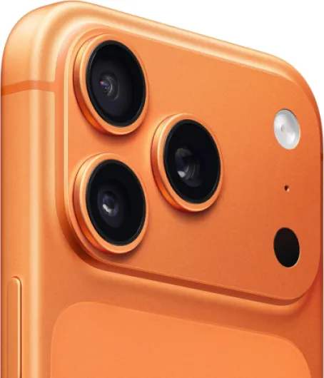 IPhone 17 Pro 256 Go : Écran 6,3 pouces avec ProMotion jusqu’à 120 Hz, Puce A19 Pro, Autonomie prodigieuse, Système caméra Pro Fusion avec caméra avant Center Stage ; Orange cosmique Orange cosmique 256 Go